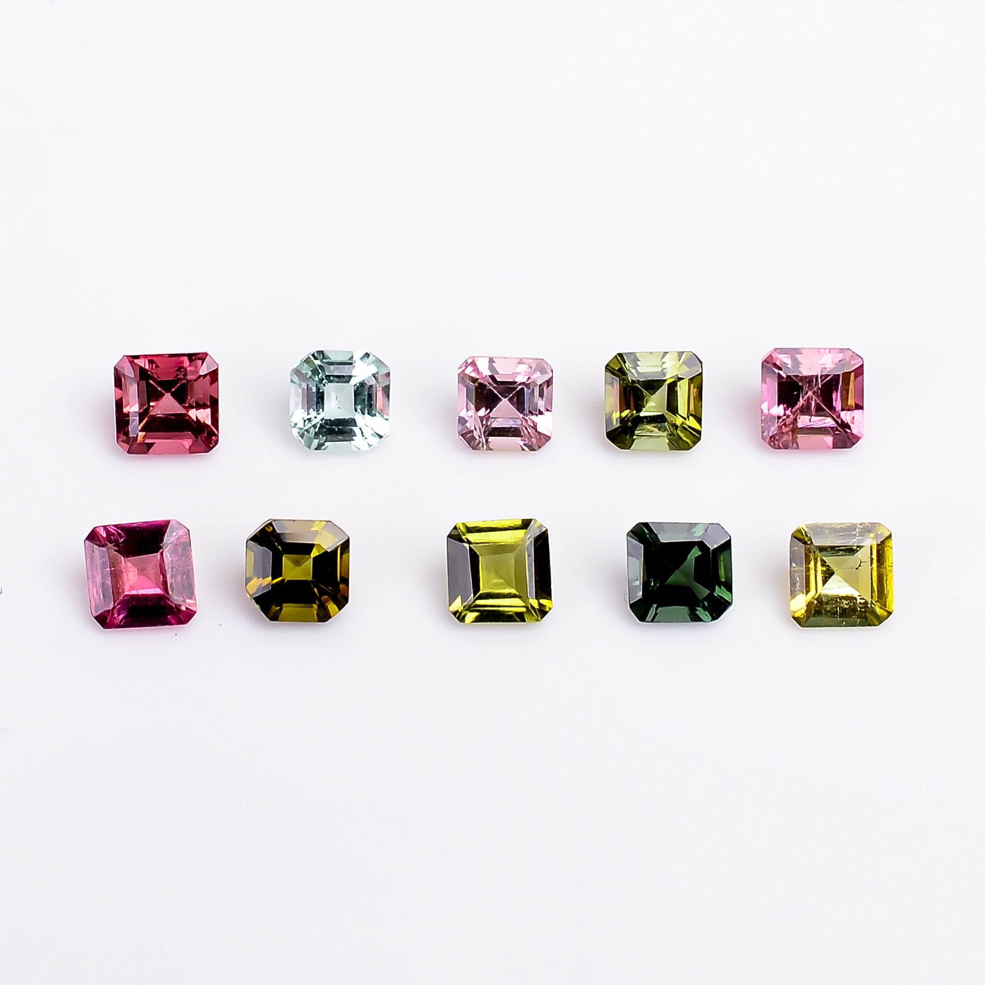 multi tourmaline cushion shape cut stone natural loose gemstone 10 pcs